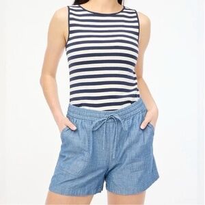 J.Crew Pull-On Chambray Drawstring Shorts